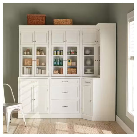 82" Polar Off-White Corner Cabinet