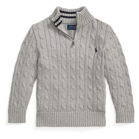 Polo Ralph Lauren Boys Cable-Knit Cotton Quarter-Zip Sweater