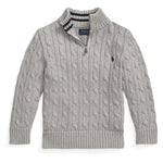 Polo Ralph Lauren Boys Cable-Knit Cotton Quarter-Zip Sweater