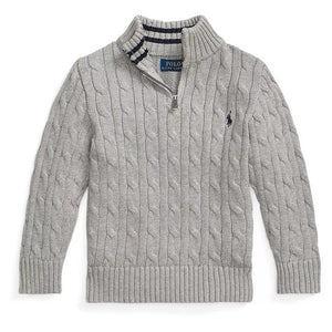 Polo Ralph Lauren Boys Cable-Knit Cotton Quarter-Zip Sweater