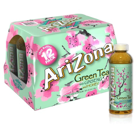 12 Pack of Arizona Green Tea with Ginseng & Honey
