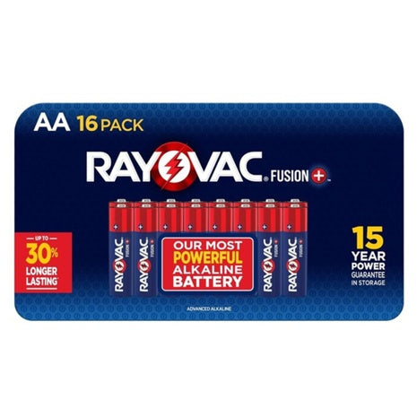 16-Pack Rayovac Fusion AA Alkaline Batteries