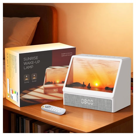 Wake Up Light Alarm Clock With Ambient Lights And Bluetooth