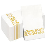 100-Pack Gold Trim Disposable Dinner Napkins