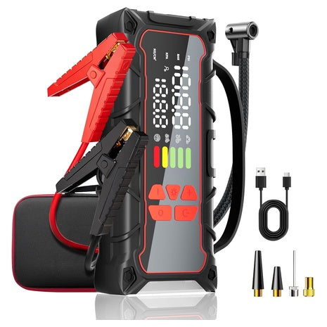 Portable Car Battery Jumper Starter with 160PSI Tire Inflator