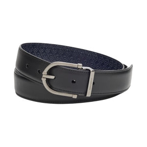 Gancio Embossed Reversible Leather Belt