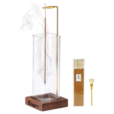 Ceremony Incense Burner With 20 Incense Sticks & Ash Brush