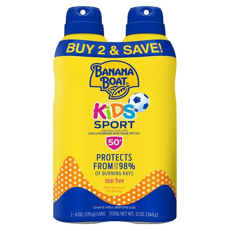 2 Bottles Banana Boat Sport Kids Sunscreen Spray (6oz)