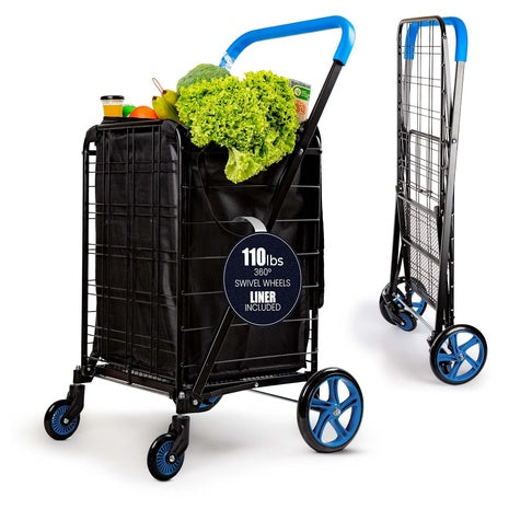 SereneLife Folding Utility Shopping Cart