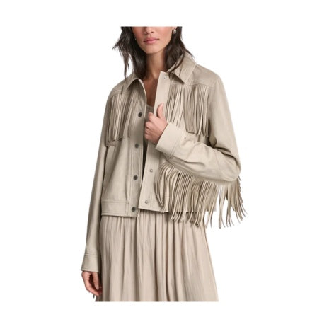 Faux Suede Fringe Jacket