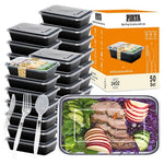 50 Reusable Meal Prep Containers with Cutlery