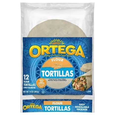 12 Ortega 6” Flour Tortillas