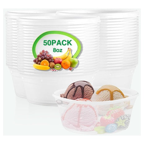 50-Pack 8-Oz Deli Food Containers With Lids
