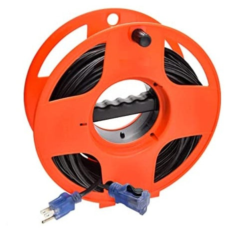 80ft Clear Power 16/3 SJTW Extension Cord & Storage Wheel