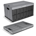 62L Heavy Duty Collapsible Storage Bins With Lids (Stone)