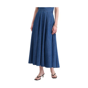 Chambray Godet Midi Skirt