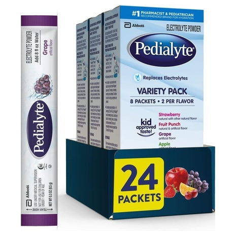24 Pedialyte Electrolyte Powder Packets Variety Pack