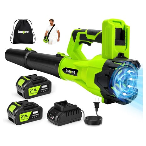 Leaf Blower Cordless 650CFM with 2 Batteries & Fast Charger