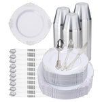 350-Piece Disposable Dinnerware Set with Pre-Rolled Napkins