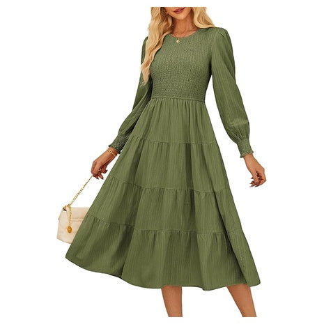 Women's Smocked Bodice Tiered Dress (6 Colors)
