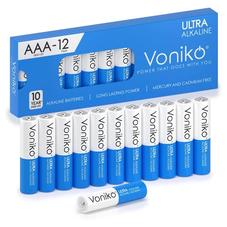 12-Pack Voniko Leakproof Design 1.5V AAA Batteries