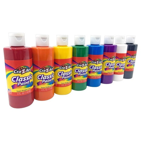 8 Bottles Cra-Z-Art Washable Classic Paint (4oz)