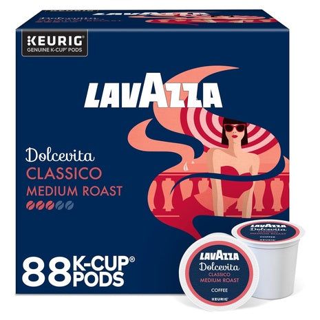 88 Lavazza Dolcevita Classico, Single-Serve Keurig K-Cup Pods, Medium Roast Coffee