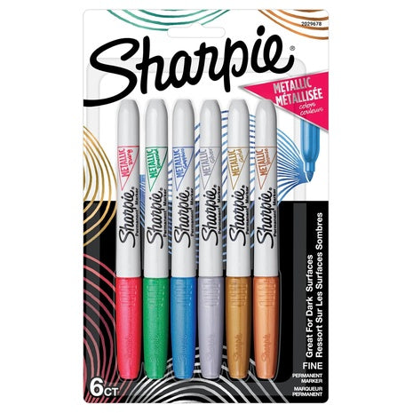 6 Sharpie Metallic Permanent Markers