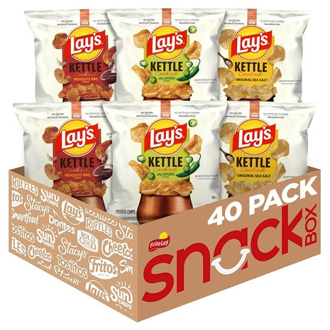 40 Lay’s Kettle Cooked Potato Chip Variety Pack (0.85oz)