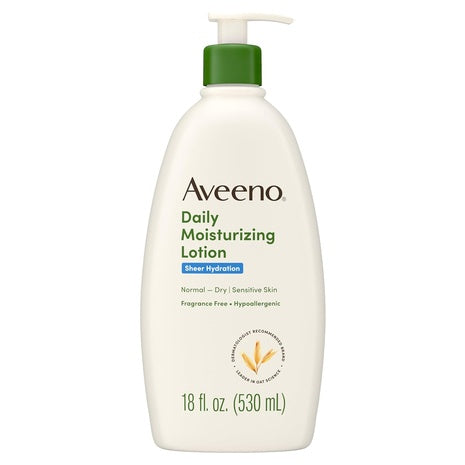 Pump Bottle Aveeno Sheer Hydration Fragrance-Free Lotion