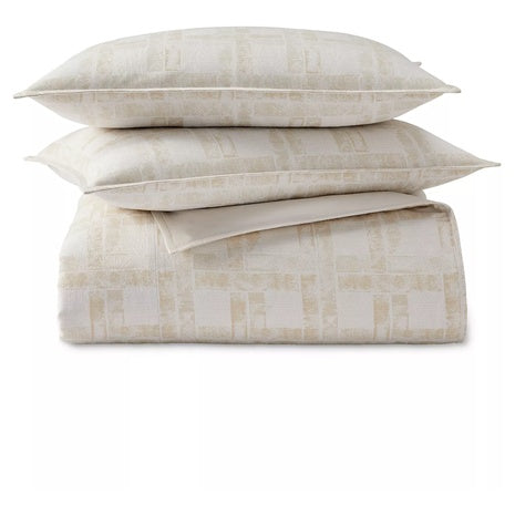 3-Piece Hotel Collection Stucco Plaid King Duvet Cover Set