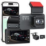 Zengest 4K+1080P Dual Dash Cam W/ 5G WiFi & 24H Parking Mode