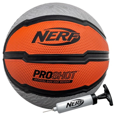 Nerf Proshot Official Size Basketball with Pump