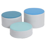 3-Piece ECR4Kids SoftZone Colorful Stump Stool Set