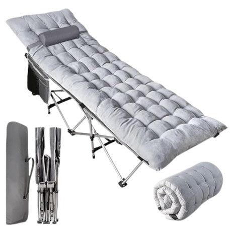 Zone Tech Folding Outdoor Camping Travel Cot W/ Padded Mattress
