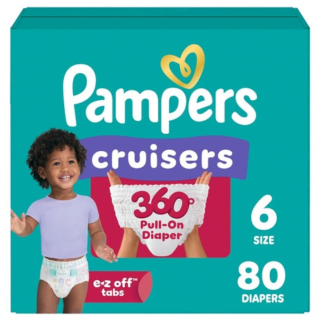 80 Size 6 Pampers Cruisers 360° Diapers