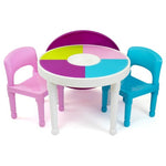 2-in-1 Building Blocks Compatible Activity Table & 2-Chairs Set