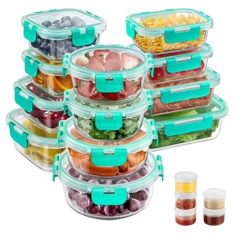 34-Piece Glass Food Storage Containers With Lids