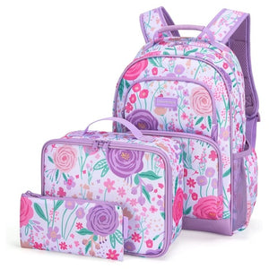 3-Piece Kids Backpack Set With Lunch Box and Pencil Case