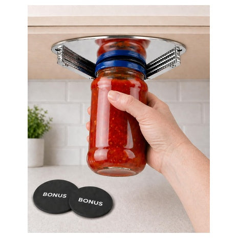 Under Cabinet All-Metal Easy Grip Jar Opener & 2-Pack Openers