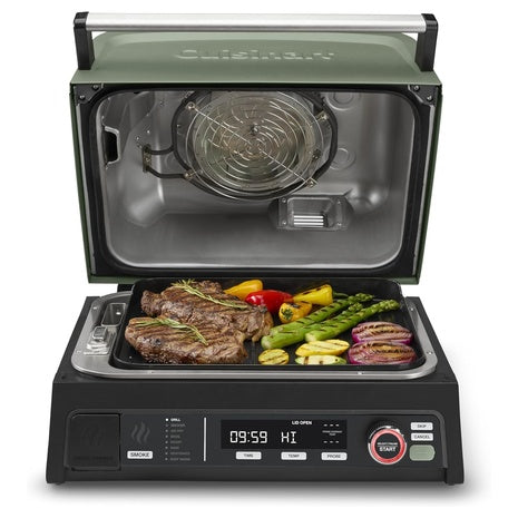 14.6" FlavorBoost 8-in-1 Electric BBQ Grill & Smoker