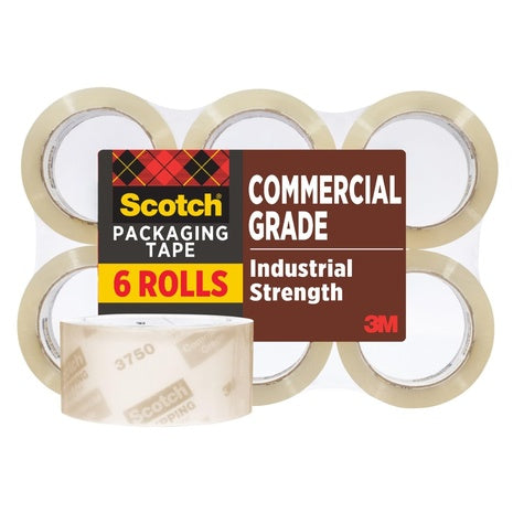 6 Rolls Scotch Commercial Grade Shipping Tape