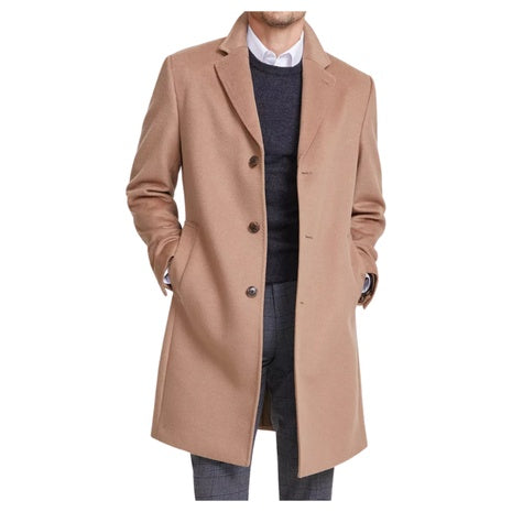 Michael Kors Men's Classic Fit Wool Cashmere Blend Kavon Overcoat
