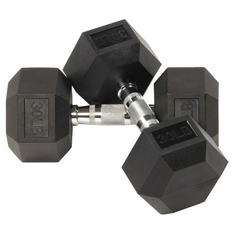 Pair 30 lbs BalanceFrom Rubber Hex Dumbbells