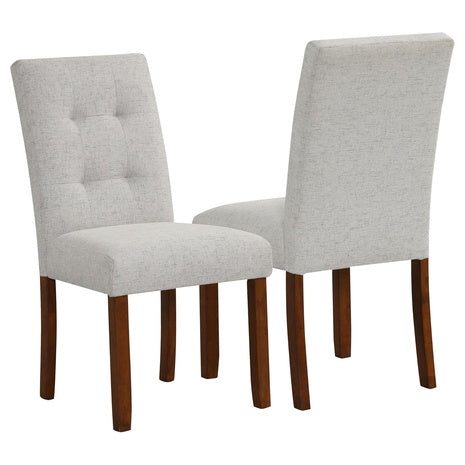 2 Button Tufted Fabric Dining Chairs