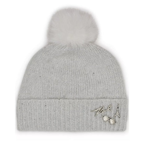 Karl Lagerfeld Paris Women's Pom Pom Detail Beanie