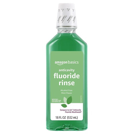 18oz Amazon Basics Anticavity Fluoride  Alcohol Free Mint Rinse