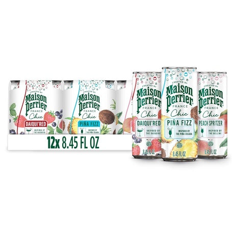 12 Cans Maison Perrier Chic Variety Pack Flavored Sparkling Beverage