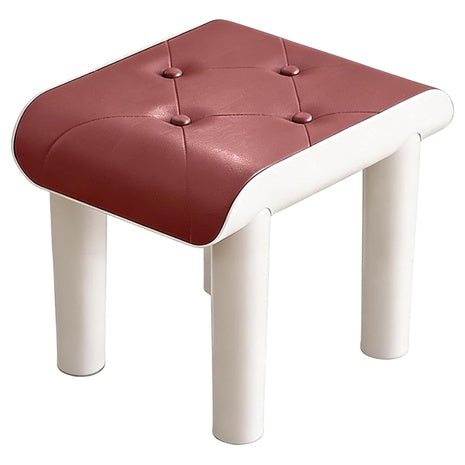 Faux Leather Foot Stool With Legs