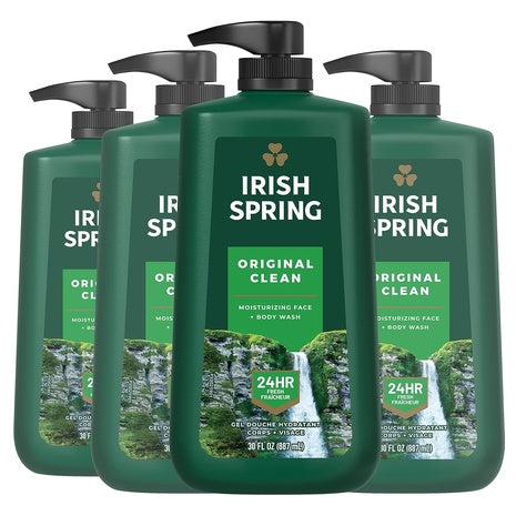 4 Bottles Irish Spring Original Clean Body Wash